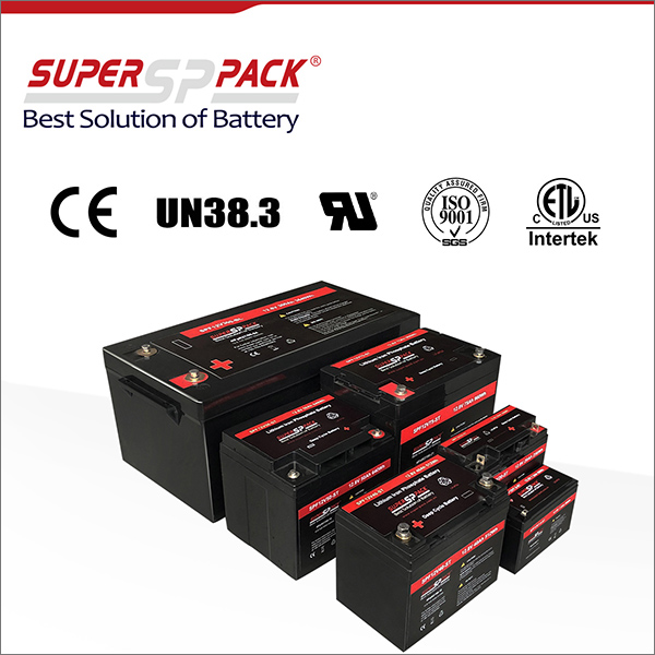 Serie completa di 12V LiFePO4 batterie sono UN38.3 approvato