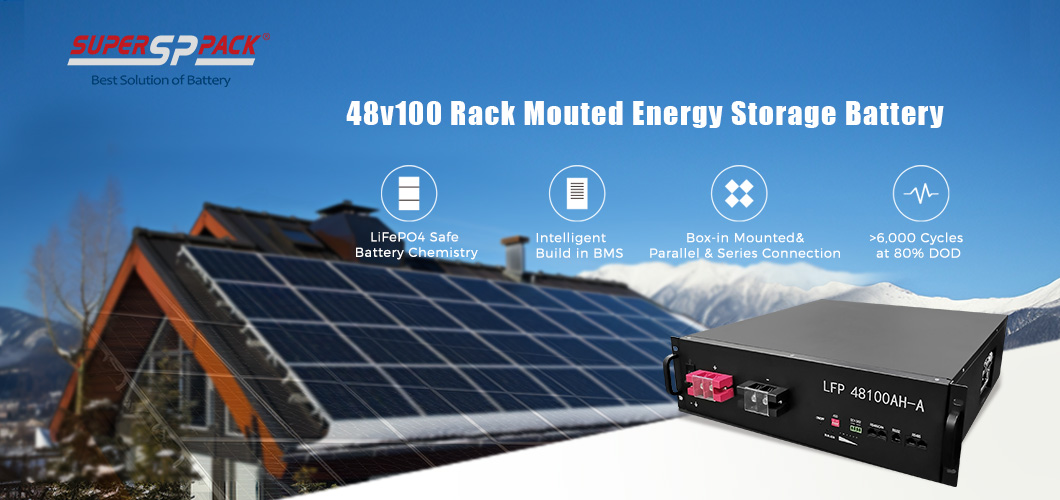 Batteria di accumulo di energia montata su rack 48v100