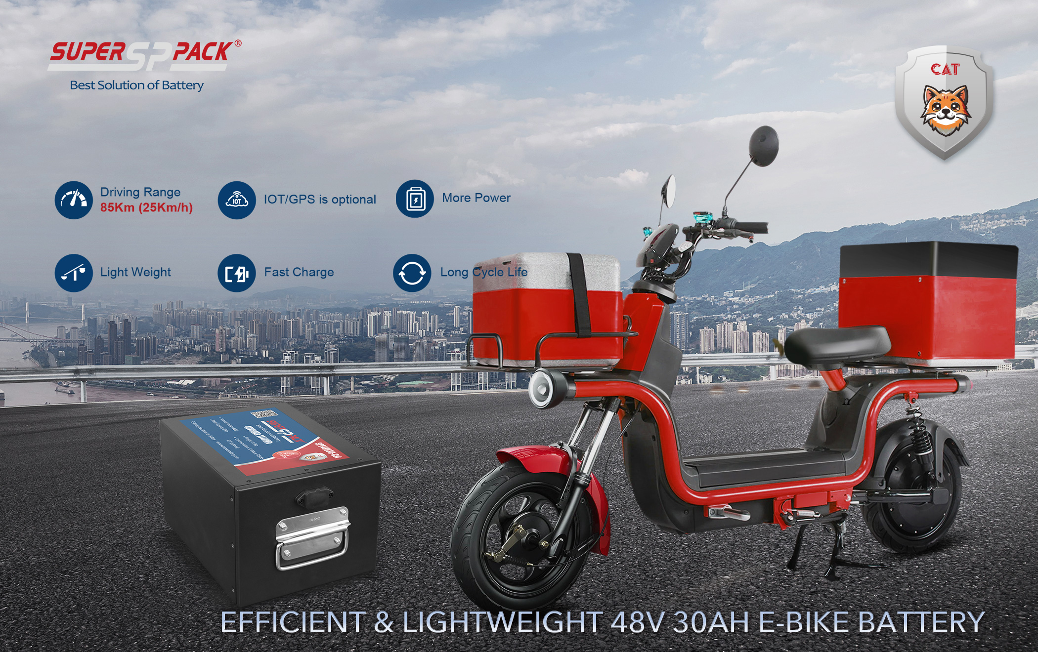 Efficient & Lightweight 48V 30Ah E-Bike Battery Efficient & Lightweight 48V 30Ah E-Bike Battery