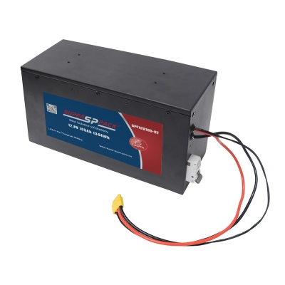 front view of 12.8V 105Ah lithium battery